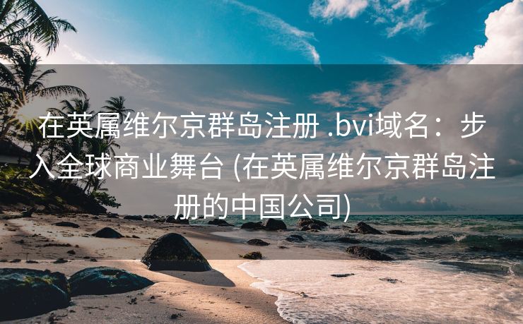 在英属维尔京群岛注册 .bvi域名：步入全球商业舞台 (在英属维尔京群岛注册的中国公司)