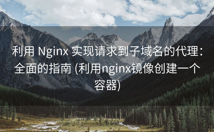利用 Nginx 实现请求到子域名的代理：全面的指南 (利用nginx镜像创建一个容器)