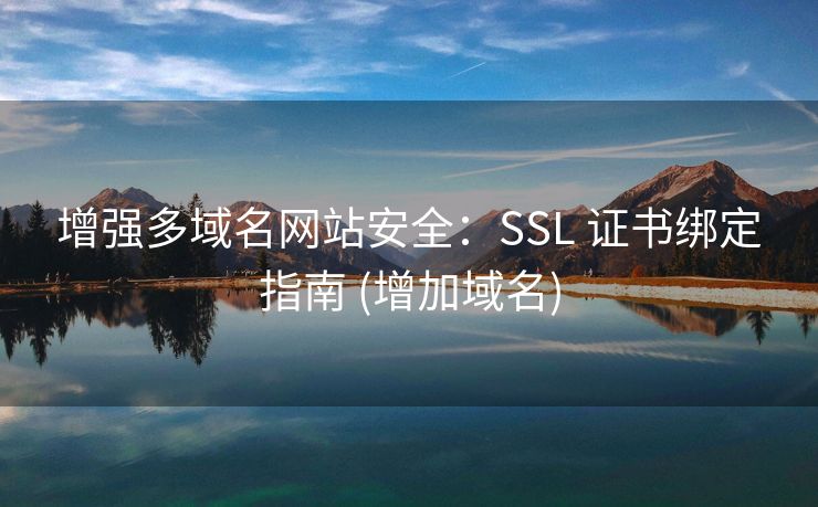 增强多域名网站安全：SSL 证书绑定指南 (增加域名)